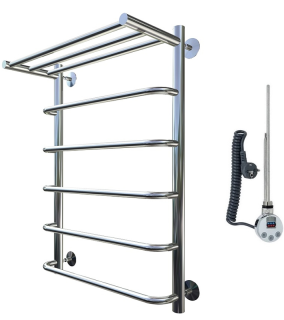 Электрический полотенцесушитель Тругор Идеал 1 П с полкой 80x50см хром Идеал1/элТЭН8050П